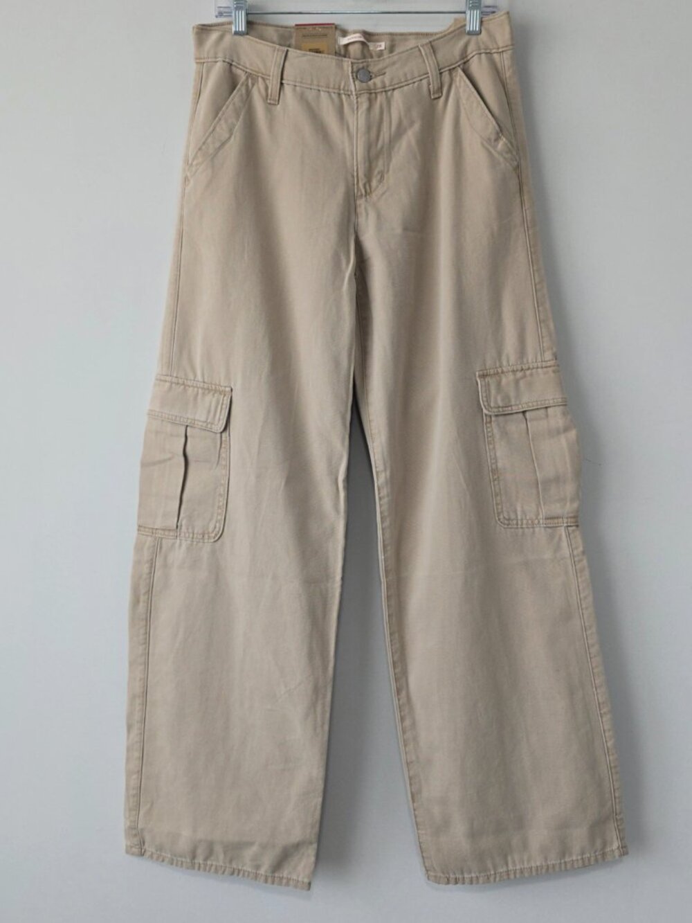 Levi's Superlow Loose Cargo Pants Women 28 Khaki Tan Y2K Streetwear NWT